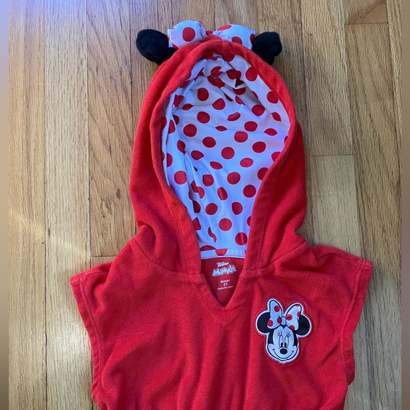 EUC Disney Minnie Mouse Terry cloth swim cover-up/dress - Kids' 5T - Pockets - Picture 3 of 11